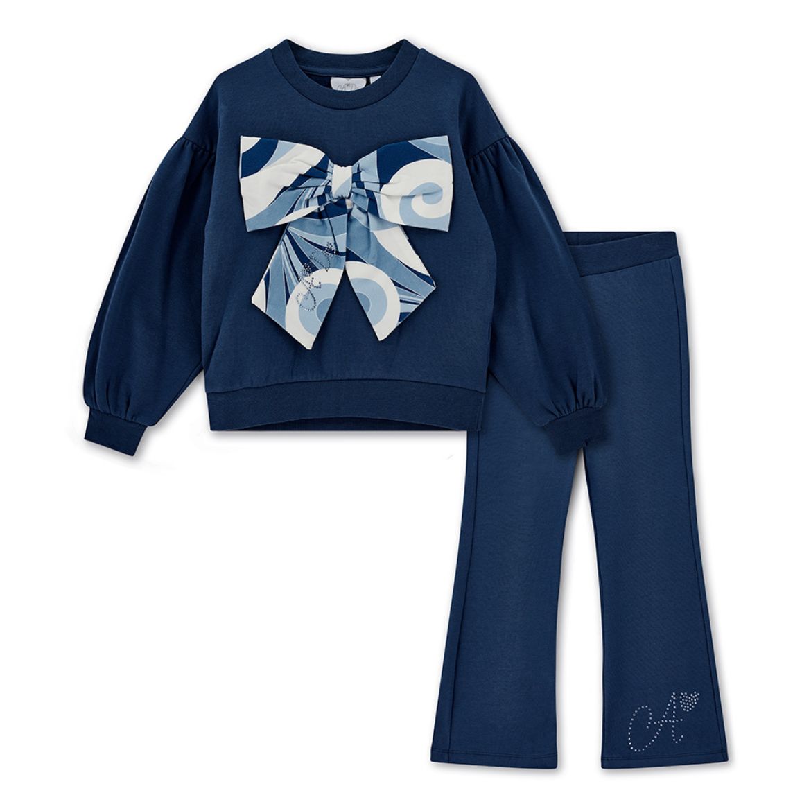 Picture of A Dee Luna Navy Bow Flare Tracksuit