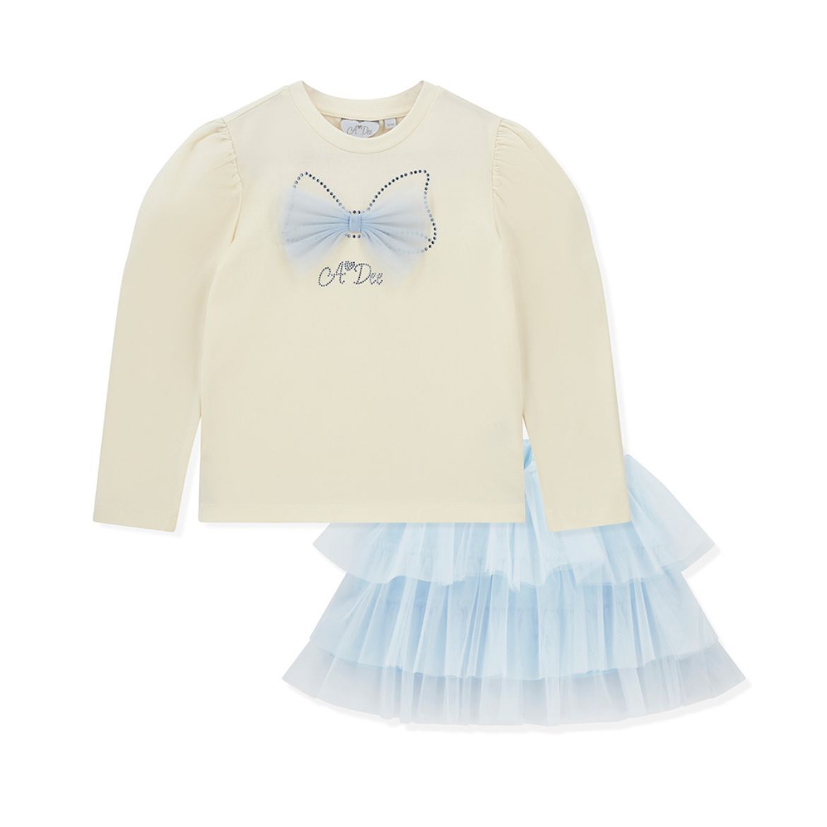 Picture of A dee Naya White Tulle Bow Skirt Set