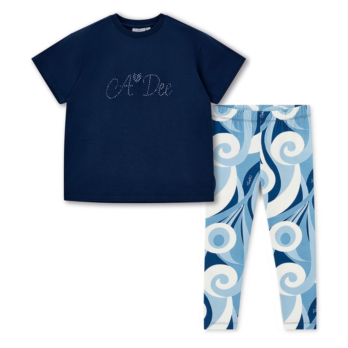 Picture of A Dee Mimi Blue Short Sleeve Legging Set