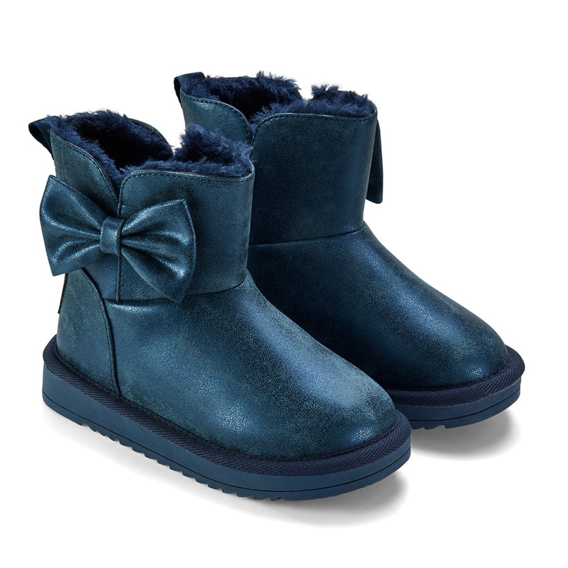 Picture of A Dee Bowtiful Navy Faux Suede Bow Boot