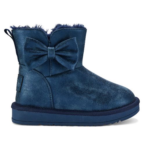 Picture of A Dee Bowtiful Navy Faux Suede Bow Boot