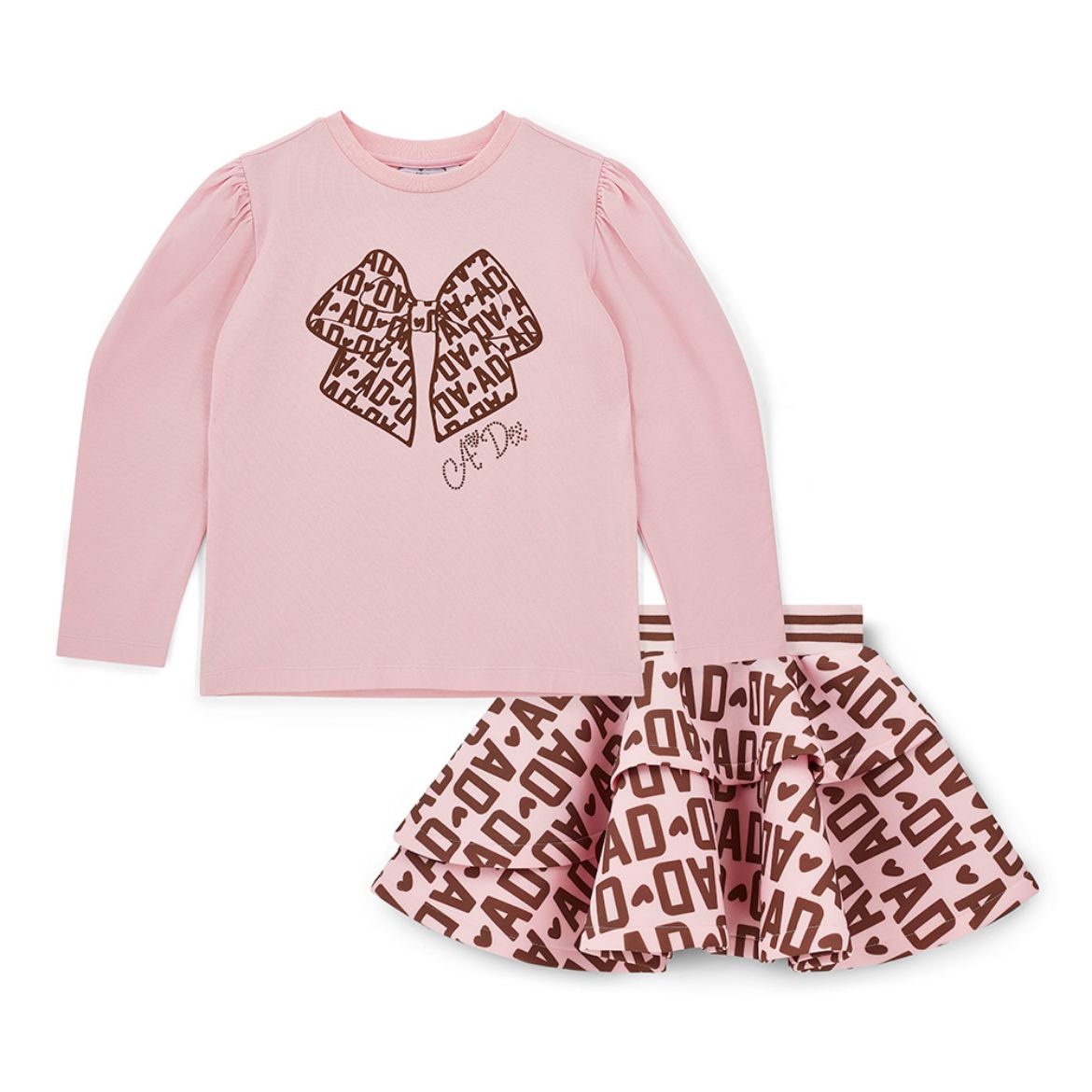 Picture of A Dee Milan Pink Initial Print Skirt Set