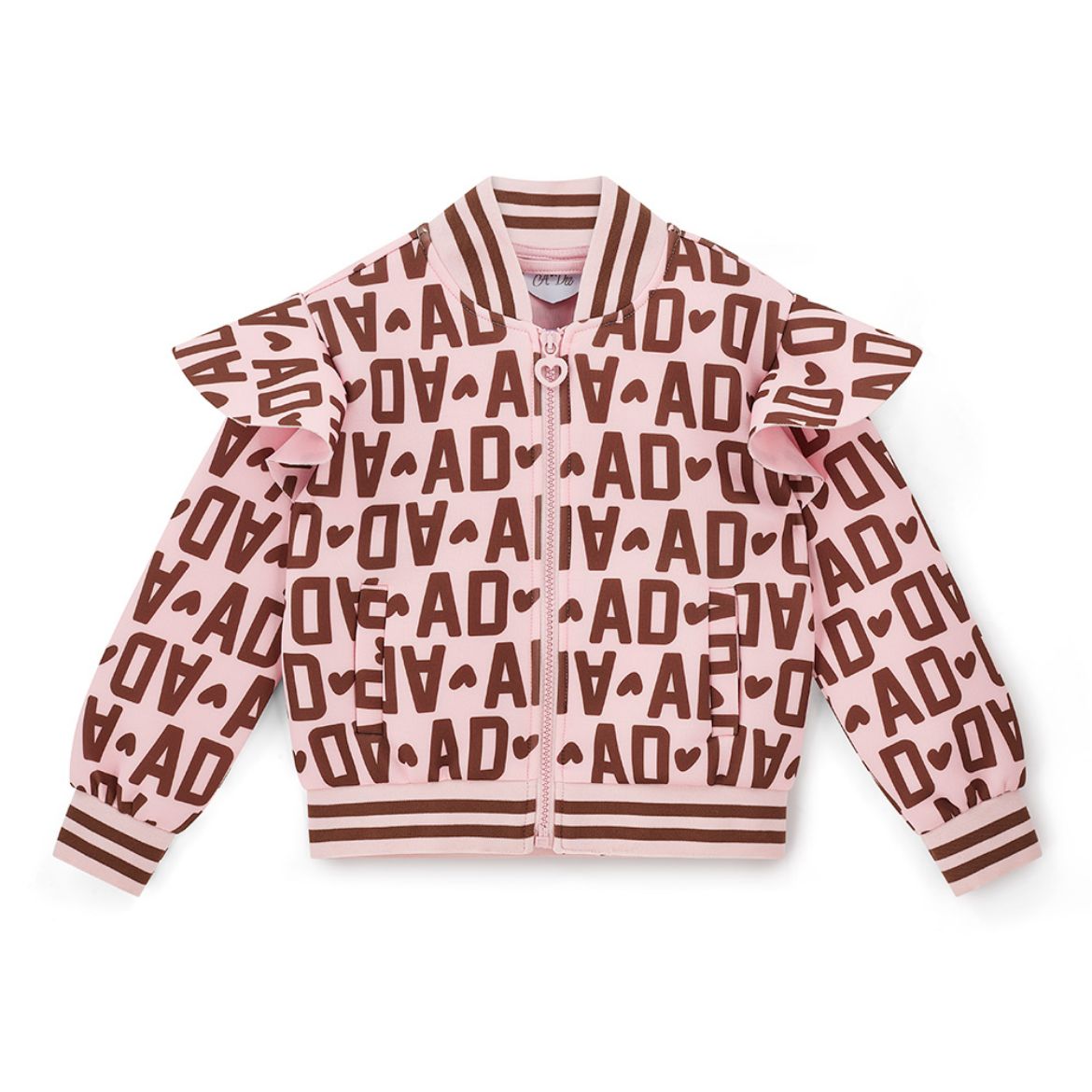 Picture of A Dee Melody Brown Initial Print Bomber Jacket