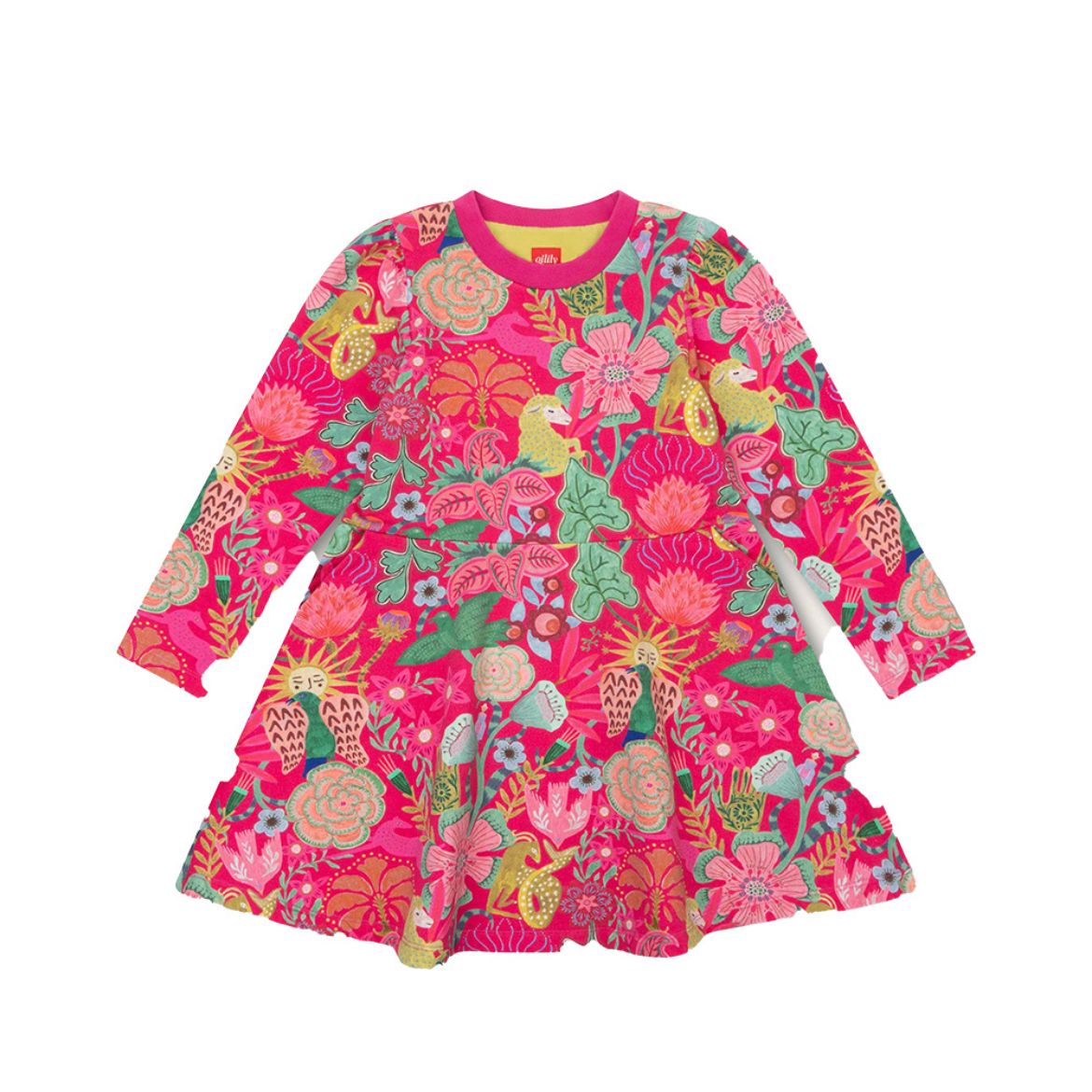 Picture of Oilily Girls Dasha Pink Printed Dress