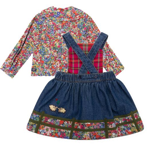 Picture of Oilily Girls Blaire Flower Shirt & Dahouse Denim Dress 