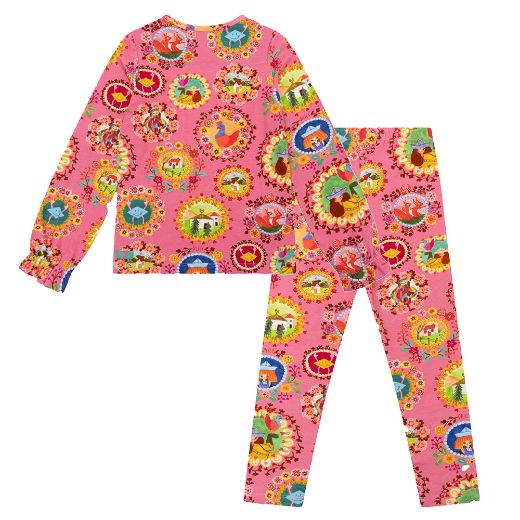 Picture of Oilily Girls Pink Printed Tate Top & Peppy Leggings Set