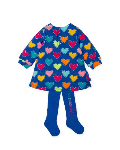 Picture of Agatha Ruiz De La Prada Blue Heart Dress & Tights Set