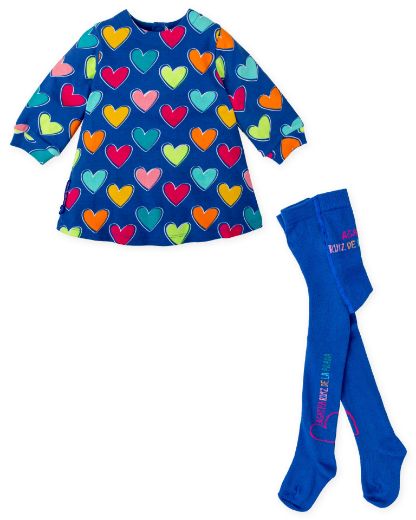 Picture of Agatha Ruiz De La Prada Blue Heart Dress & Tights Set