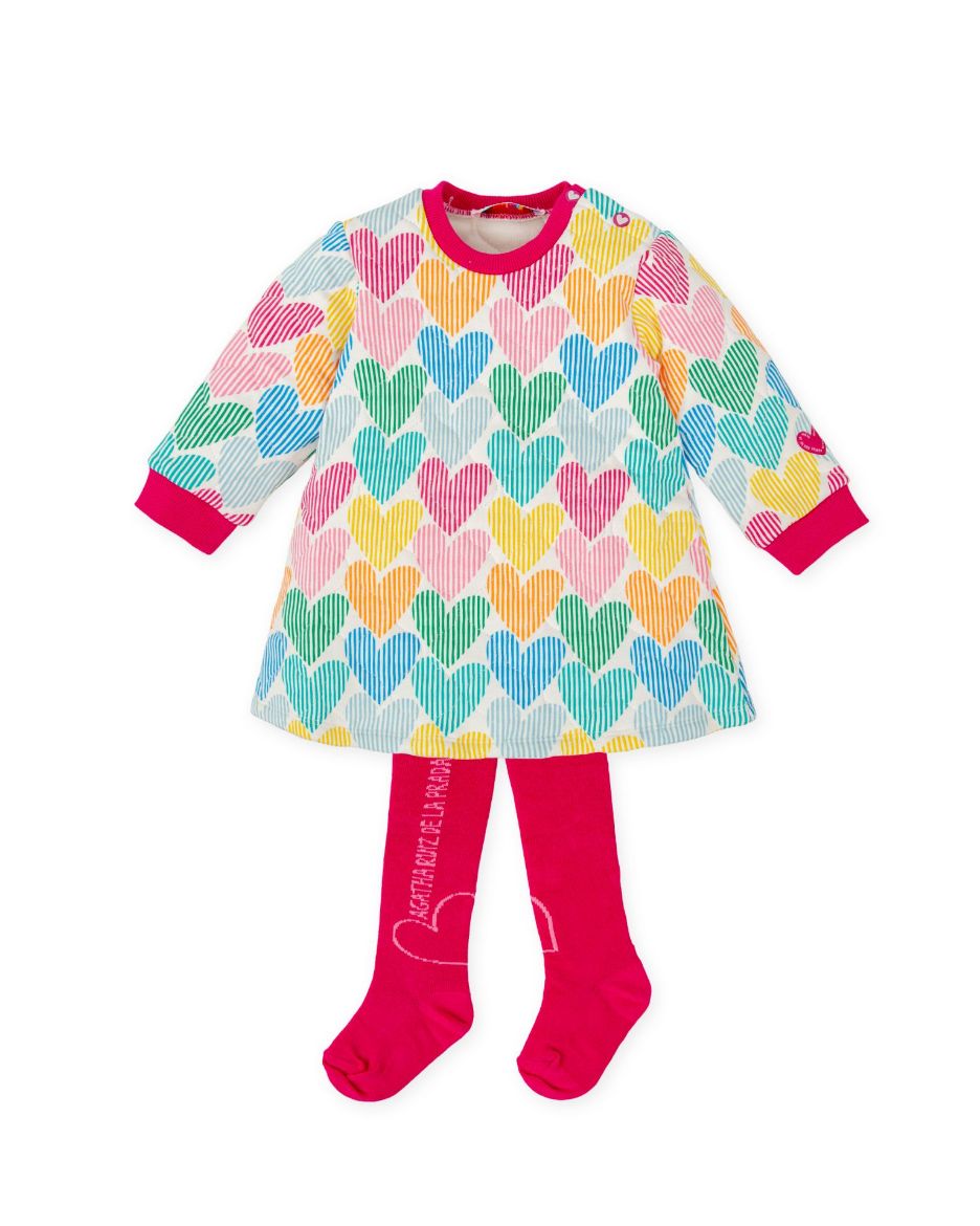 Picture of Agatha Ruiz De La Prada Heart Printed Dress & Tights