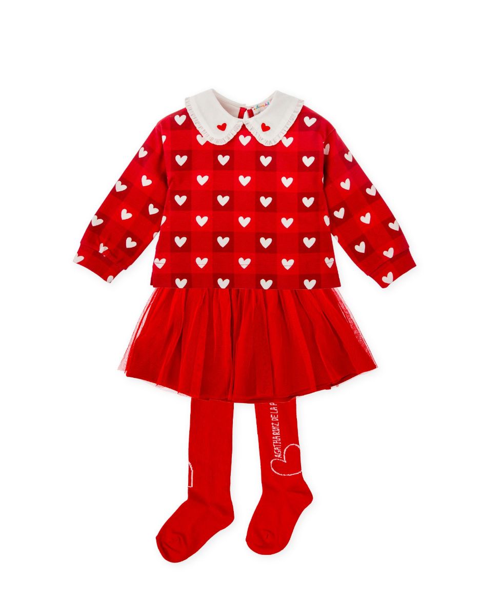 Picture of Agatha Ruiz De La Prada Red Top & Skirt Set with Tights