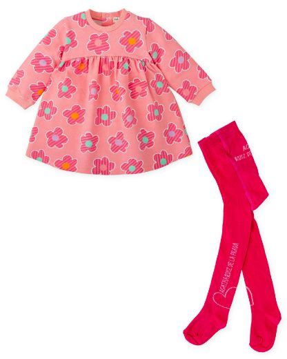 Picture of Agatha Ruiz De La Prada Pink Flower Printed Dress & Tights