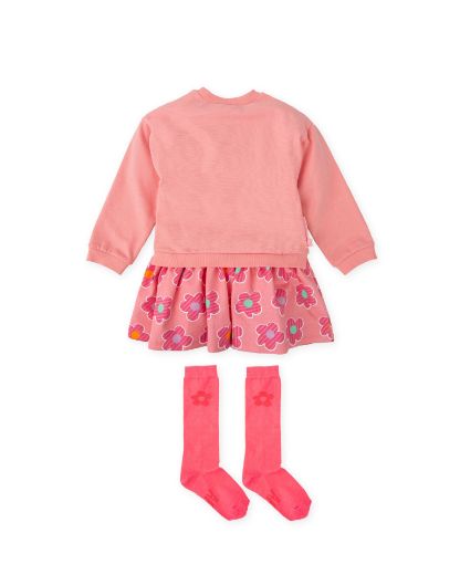 Picture of Agatha Ruiz De La Prada Pink Printed Flower Dress with Socks