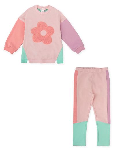 Picture of Agatha Ruiz De La Prada Pink & Lilac Flower Jumper & Leggings Set 