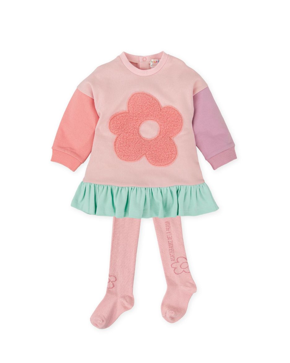 Picture of Agatha Ruiz De La Prada Pink & Lilac Flower Dress & Tights