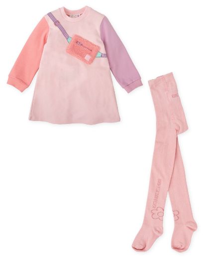 Picture of Agatha Ruiz De La Prada Pink & Lilac Bag Dress & Tights
