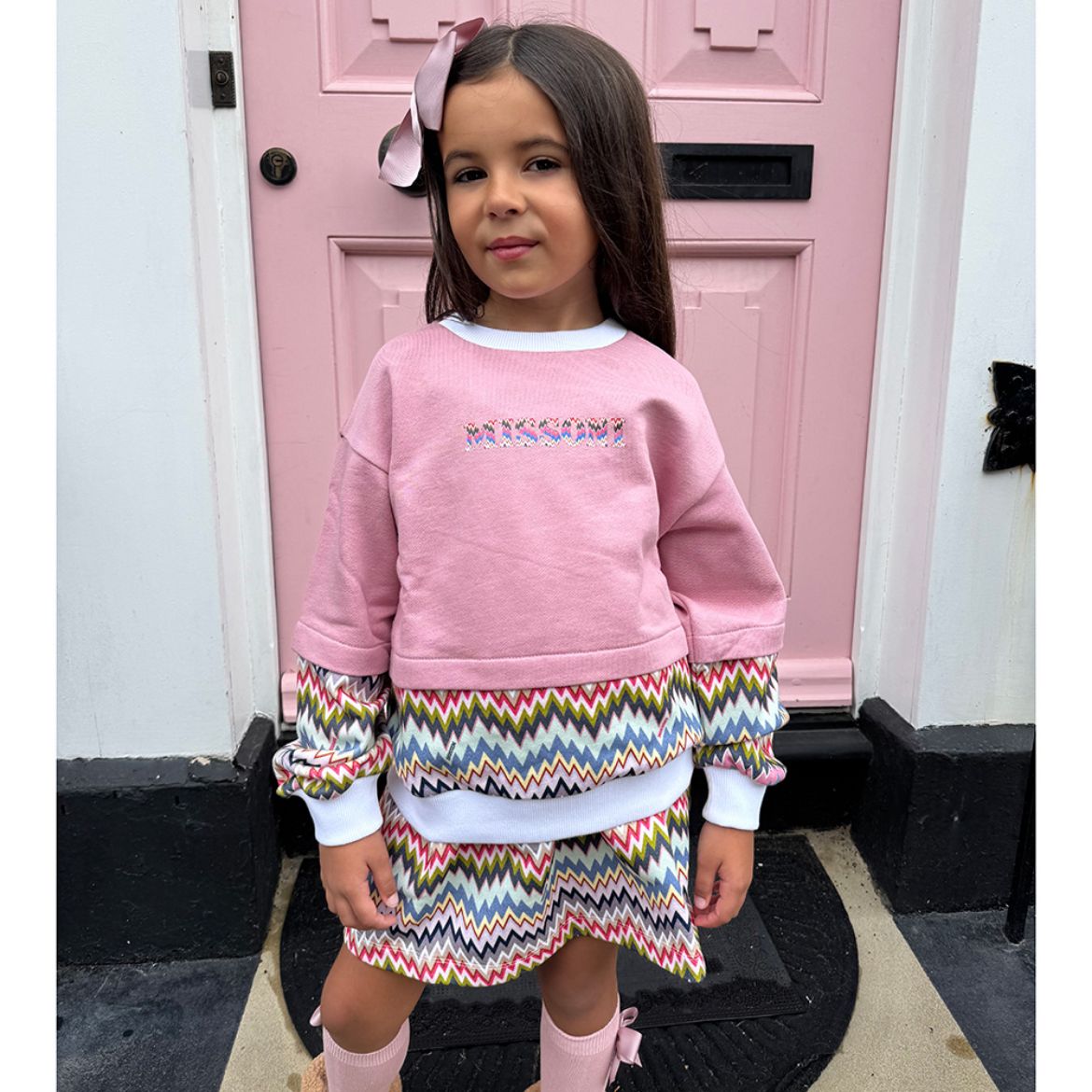 Picture of Missoni Girls Pink Jumper & Skirt Set
