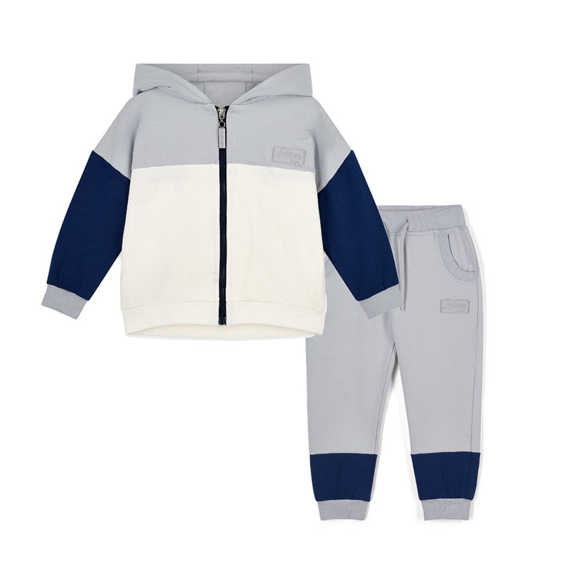 Picture of Mitch & Son Kayden Grey Drop Shoulder Zipper Tracksuit