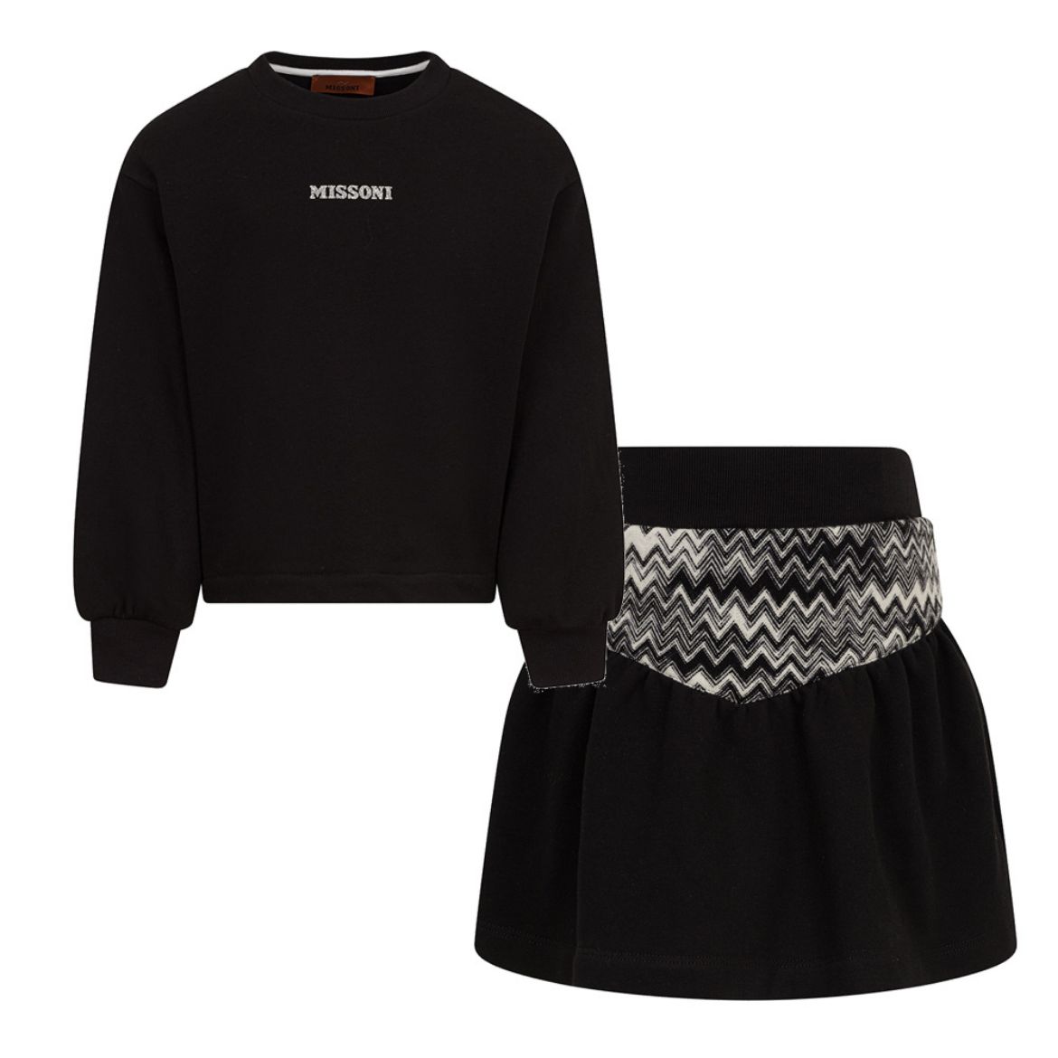 Picture of Missoni Girls Black Jumper & Skirt Set