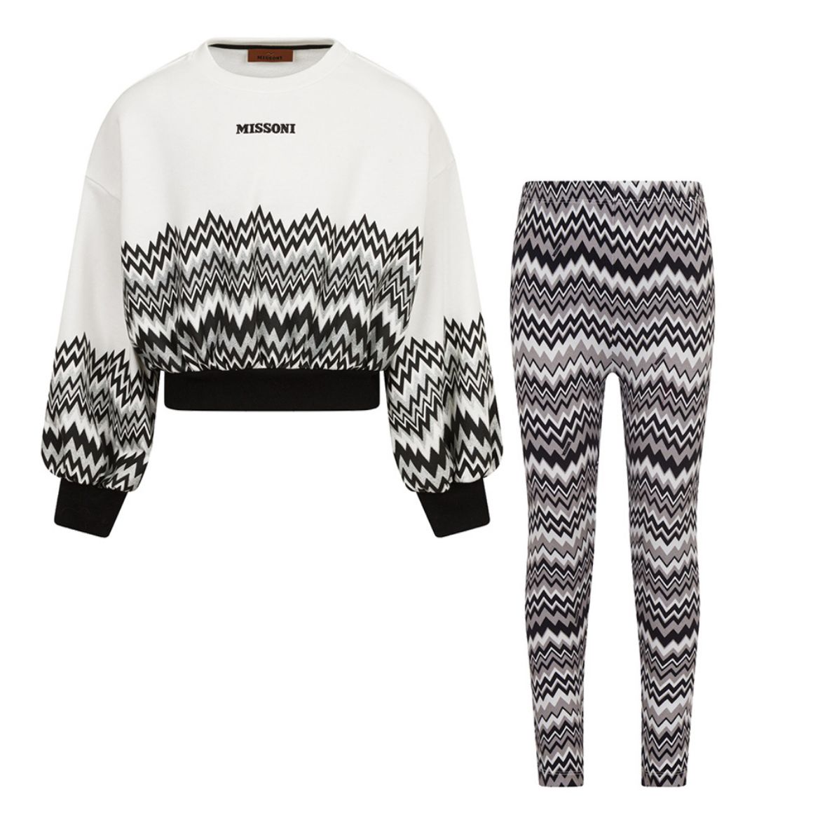 Picture of Missoni Girls Black & White Jumper & Leggings Set