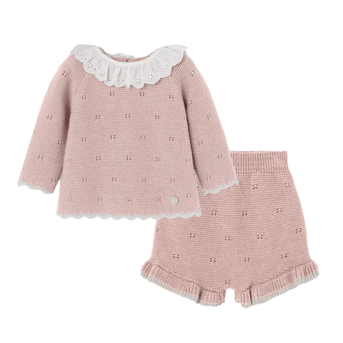 Picture of Paz Rodriguez Pink Knitted Jumper & Short Set