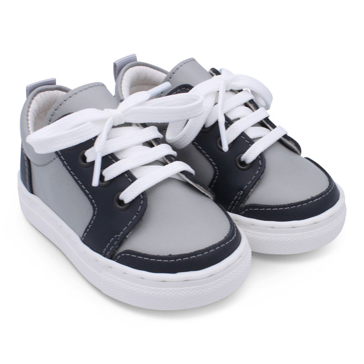 Picture of Borboleta Boys Nico Grey & Navy Trainers