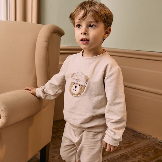 Picture of Patachou Boys Beige Teddy Tracksuit