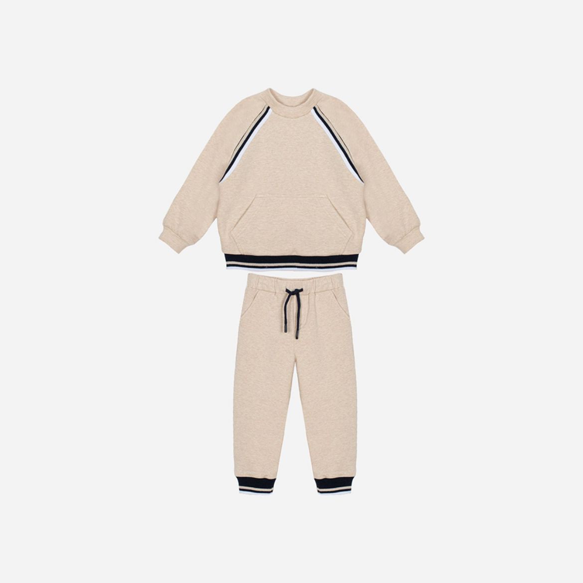 Picture of Patachou Boys Beige & Navy Trim Tracksuit