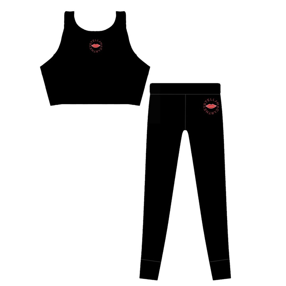 Picture of Stella Mc Cartney Girls Black Crop Top & Leggings Set