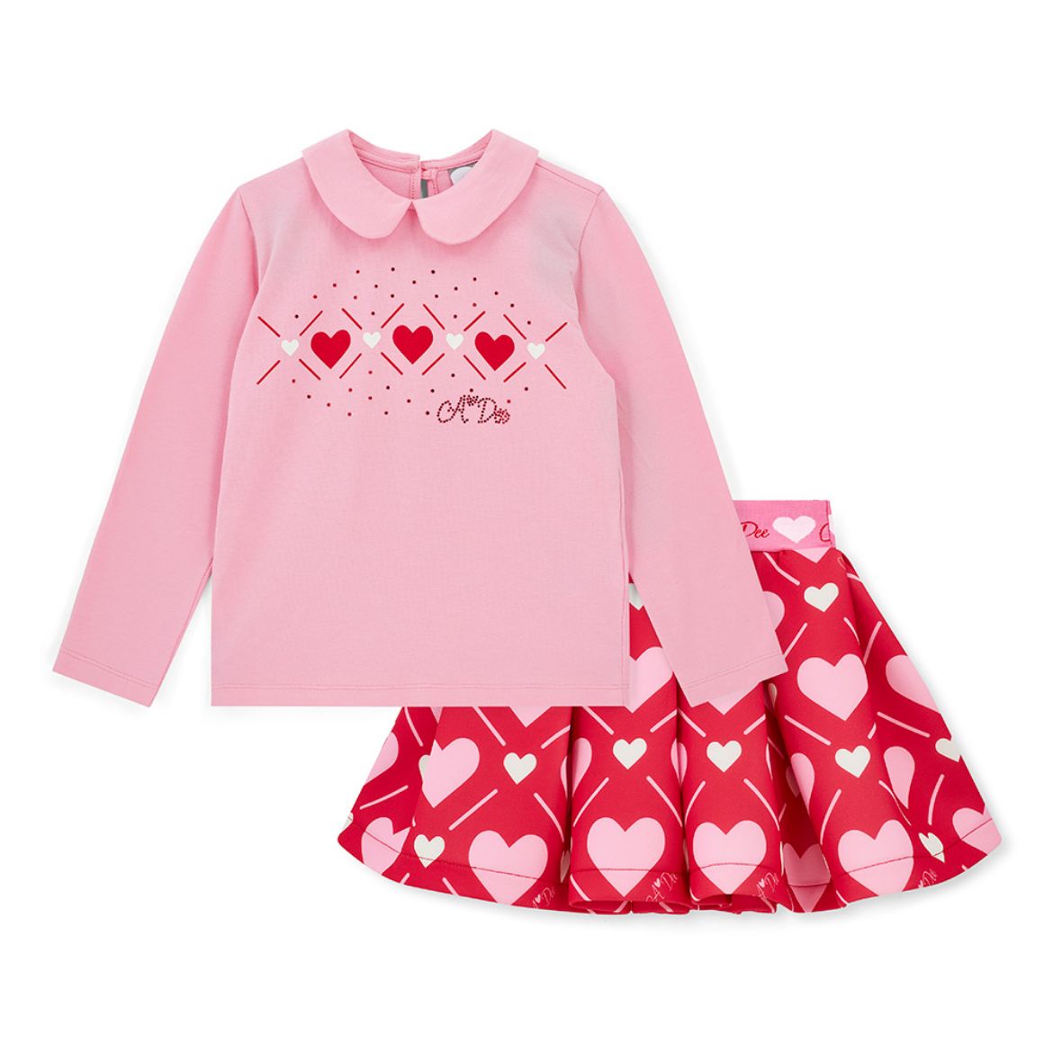 Picture of A Dee Lyla Pink Heart Print Skirt Set