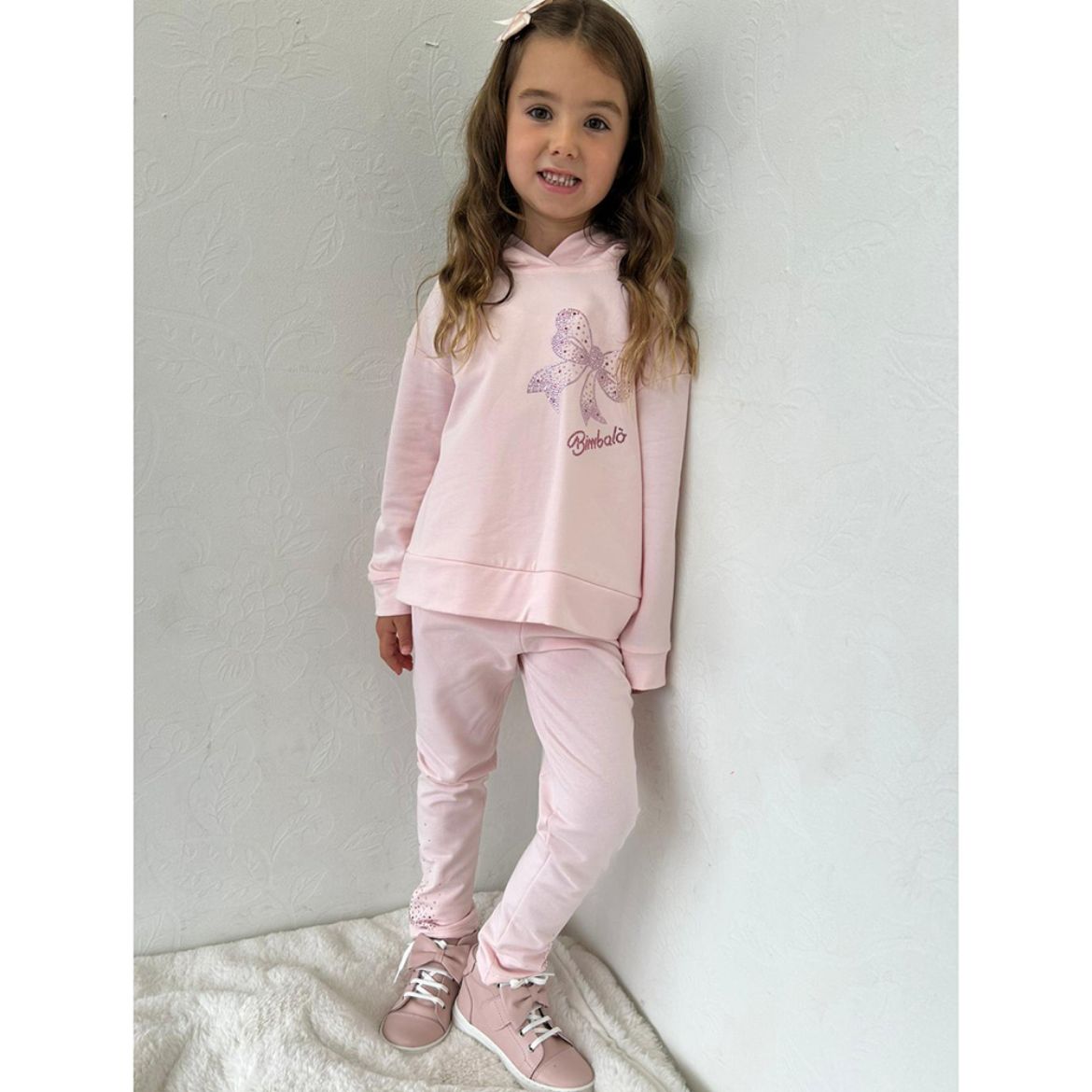 Picture of Bimbalo Girls Pink Bow Leggings Set