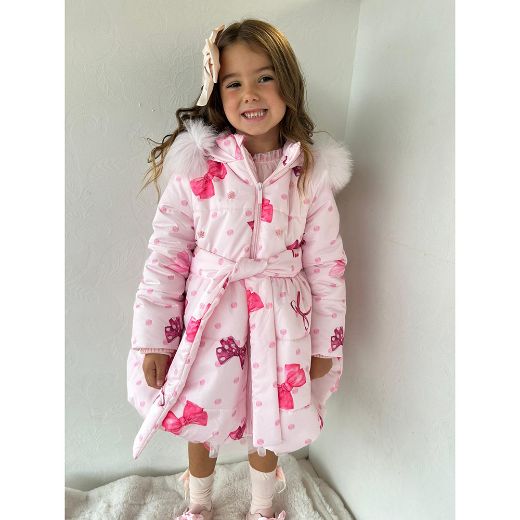 Picture of Bimbalo Girls Pink Bow Printed Coat