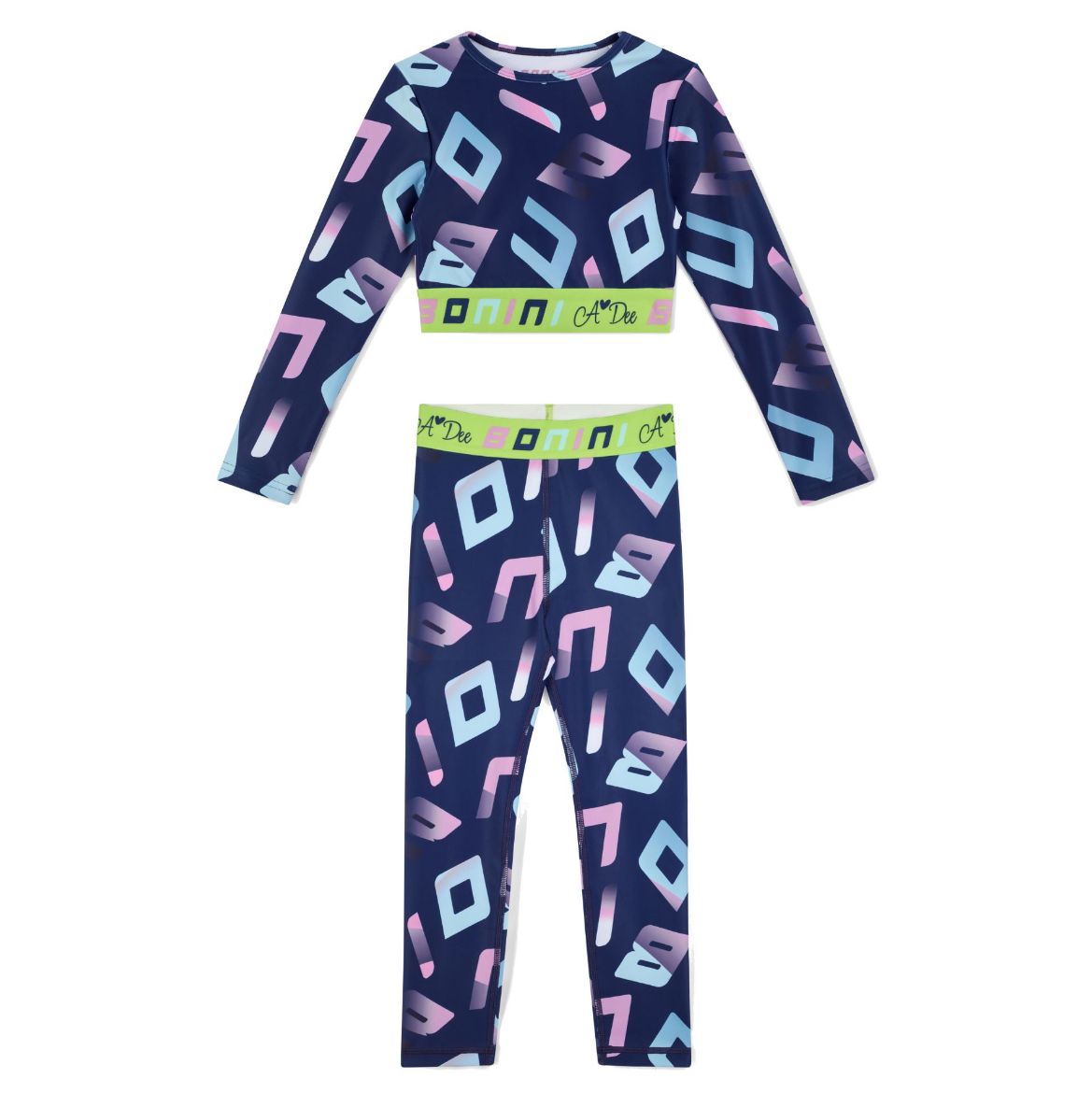 Picture of Bonini Power/Inspire Navy Printed Sport Top And Legging Set
