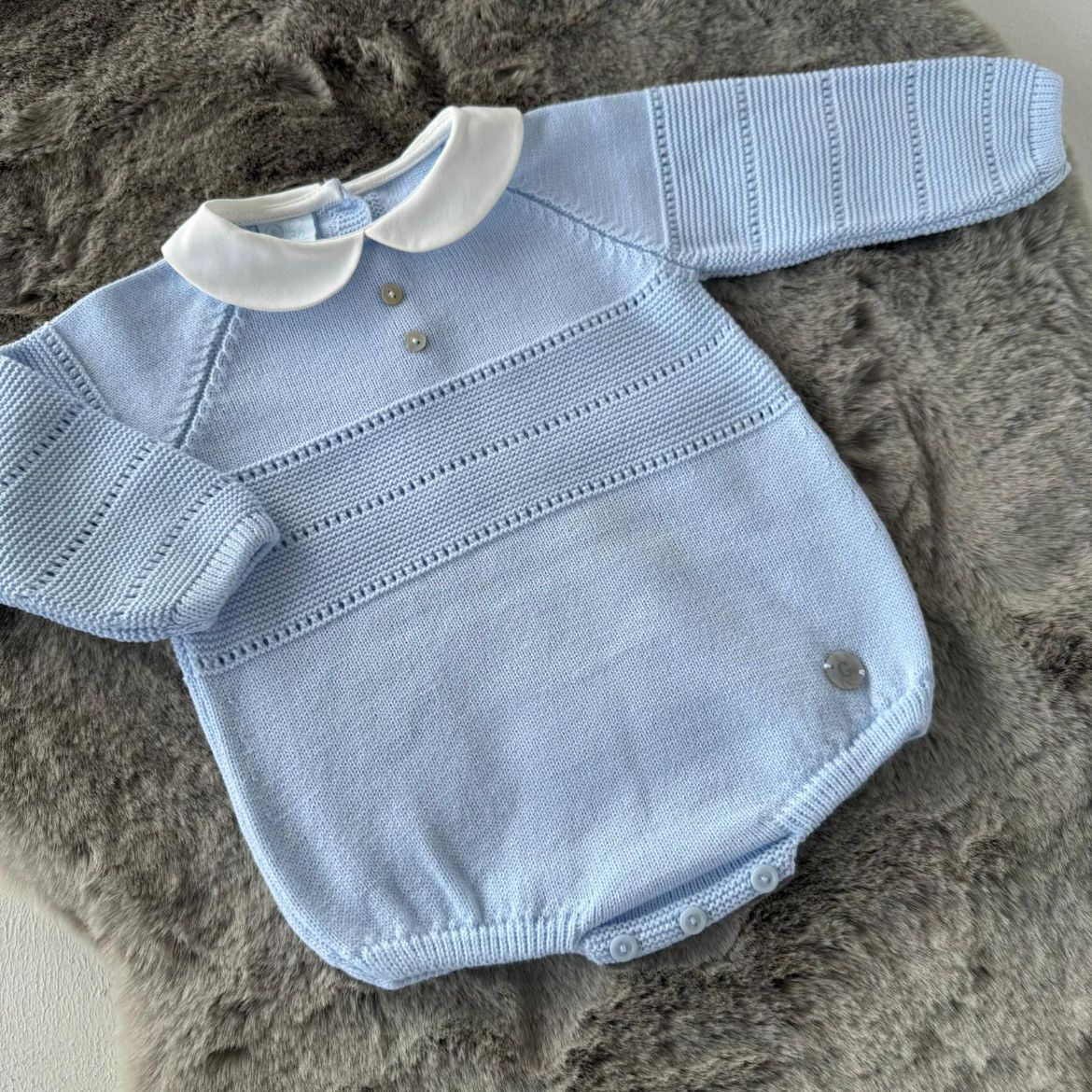 Picture of Granlei Boys Blue Knitted Romper