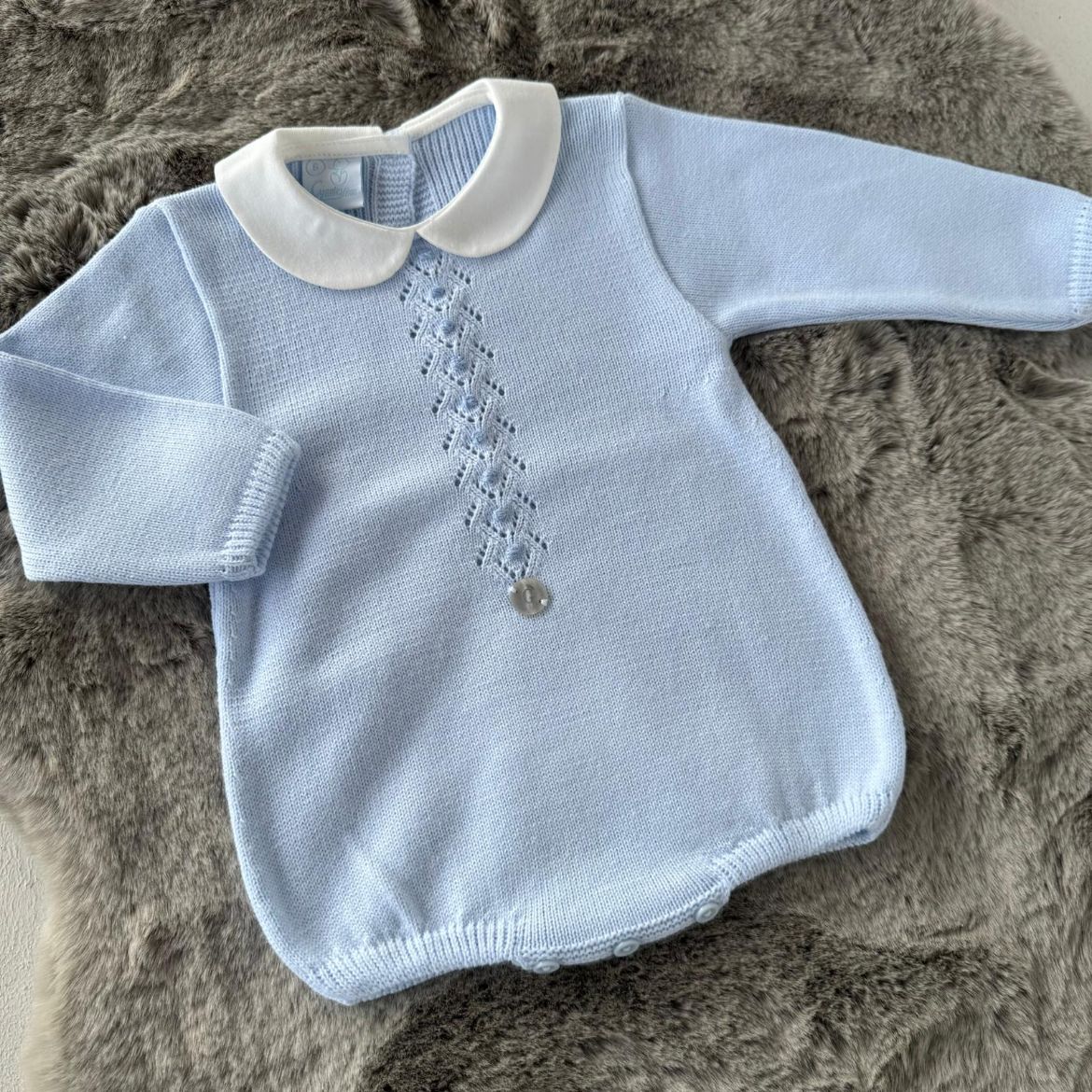 Picture of Granlei Boys Blue Knitted Romper