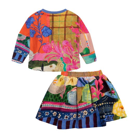 Picture of Oilily Girls Harpy Jumper & Surround Printed Skirt Set
