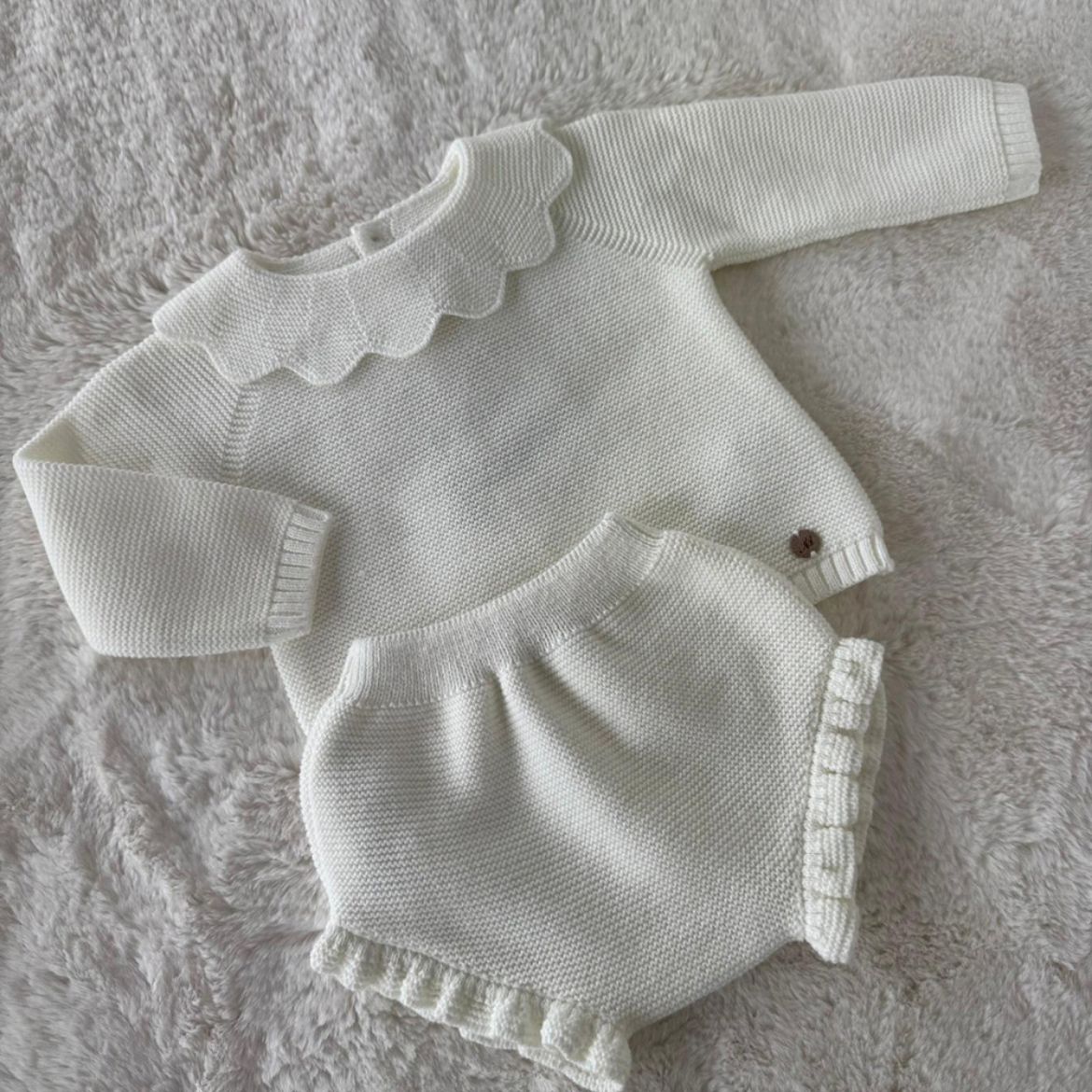 Picture of Martin Aranda Girls Cream Knitted 2 Piece Set