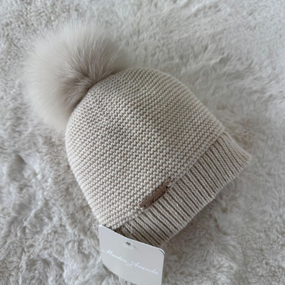 Picture of Martin Aranda Beige Hat with Fur Pom