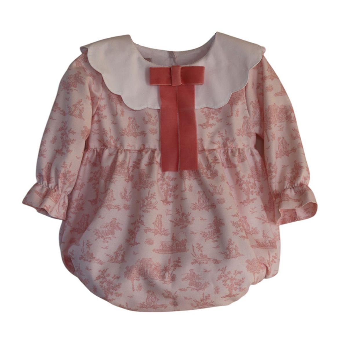 Picture of Phi Pink Printed Romper with Bow