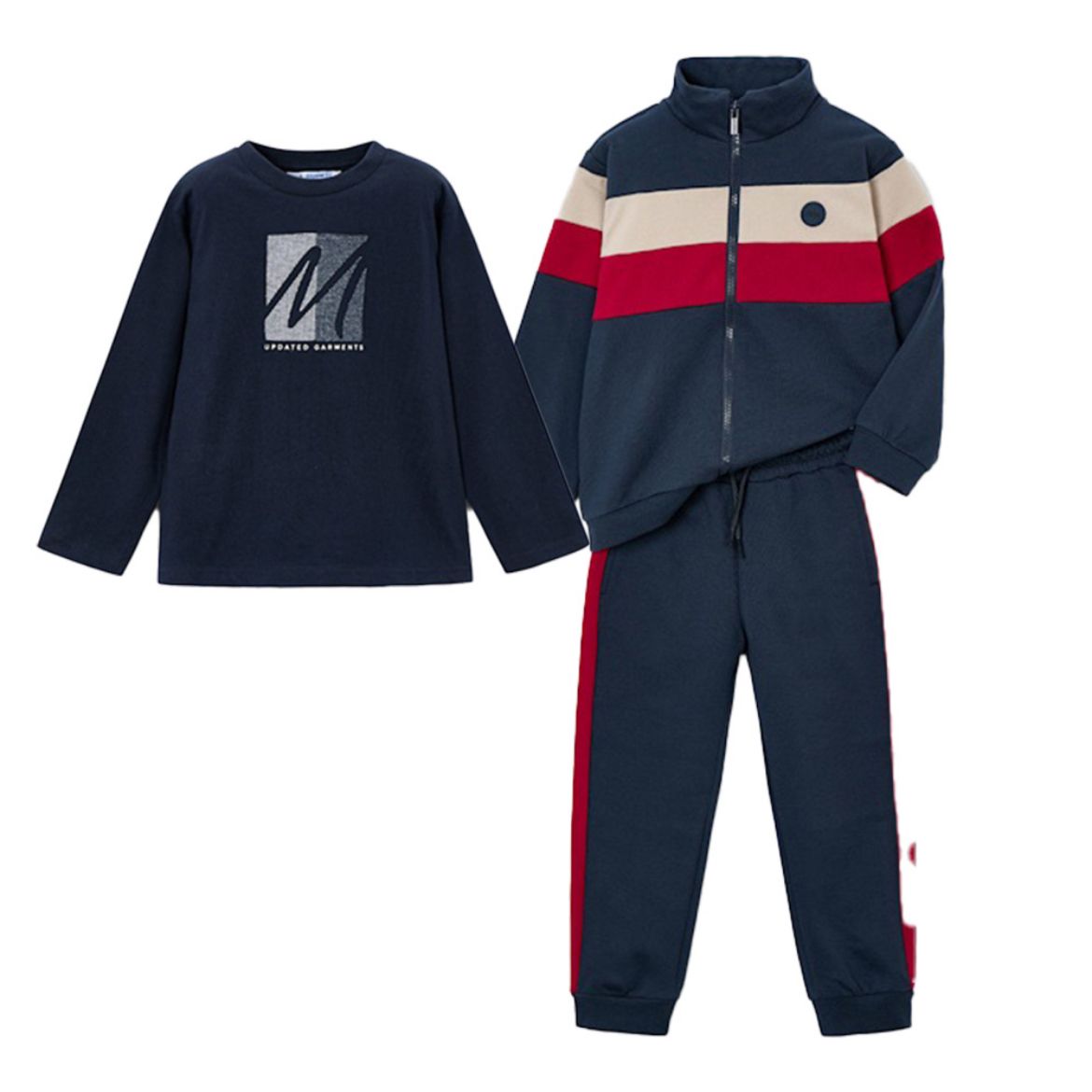 Picture of Mayoral Boys 3 Piece Navy Tracksuit Set