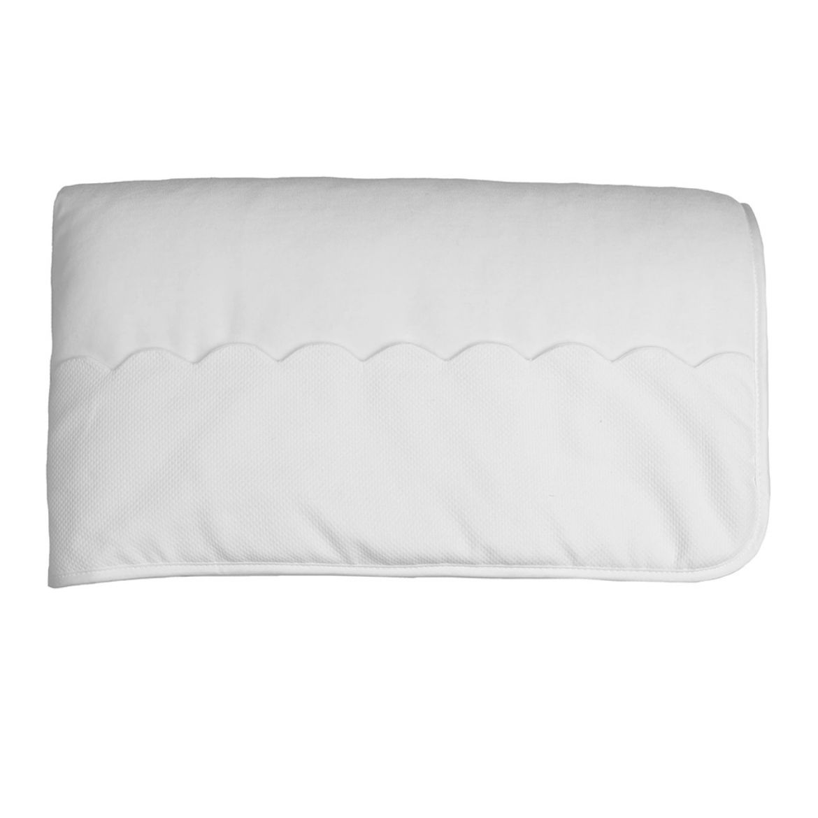 Picture of Baby Gi White Velour Scalloped Blanket