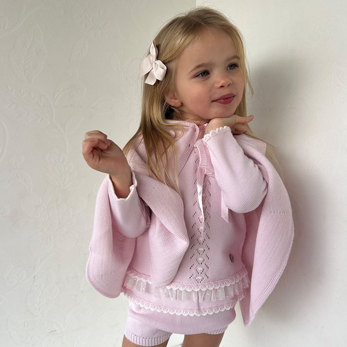 Picture of Granlei Girls Pink Knitted Cape