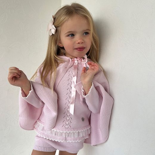Picture of Granlei Girls Pink Knitted Cape