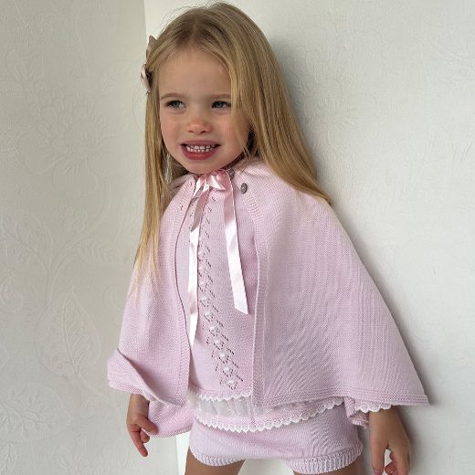 Picture of Granlei Girls Pink Knitted Cape