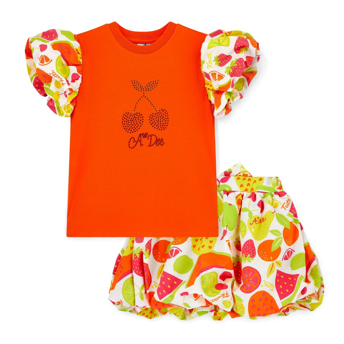 Picture of A Dee Tia Tutti Frutti Orange Skirt Set