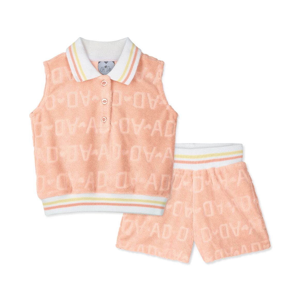 Picture of A Dee Romi Peach Terry Short Set