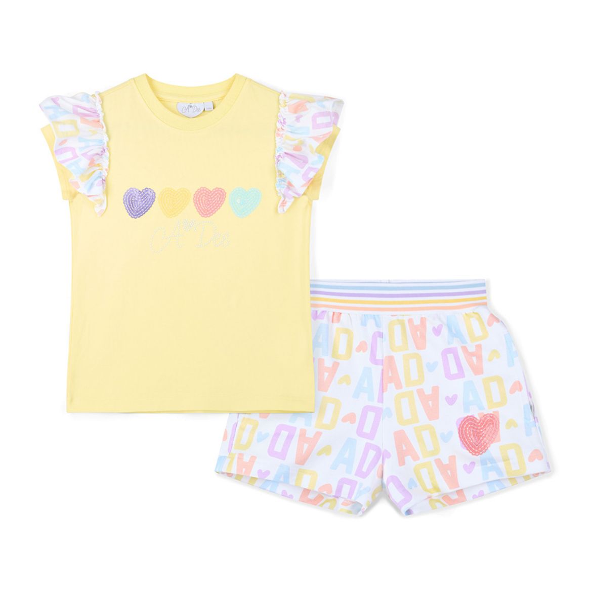 Picture of A Dee Sienna Lemon Initial Print Short Set