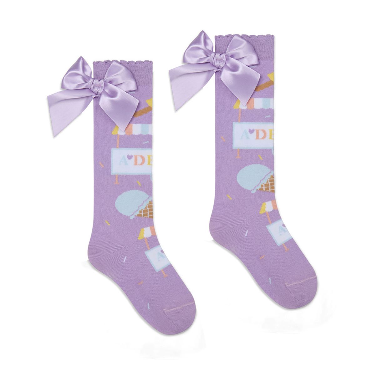 Picture of A Dee Sandra Lilac Ice Cream Knee Socks