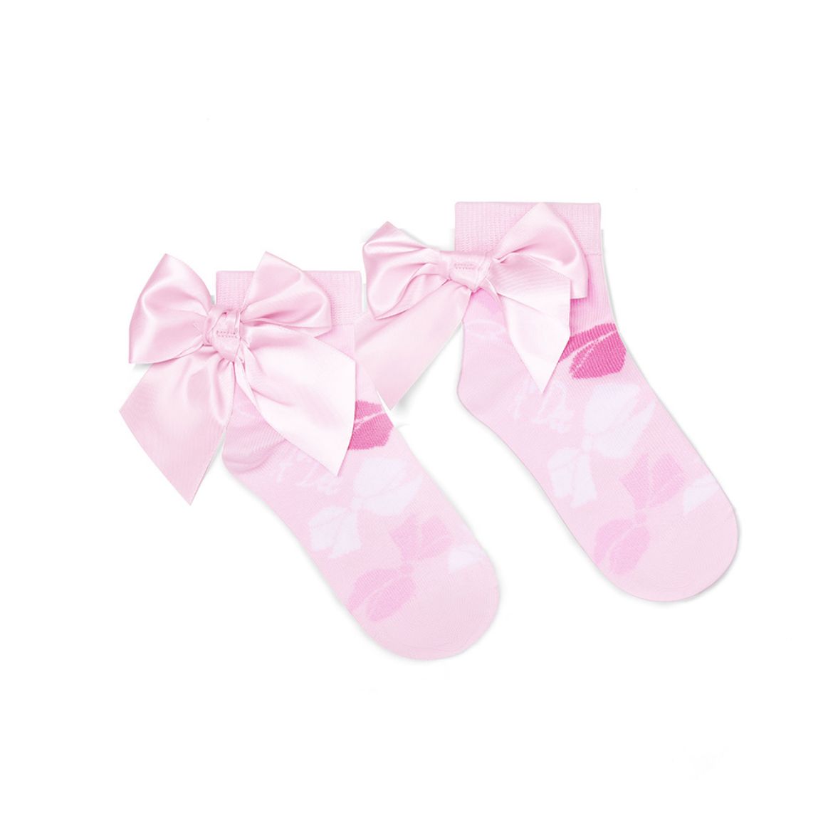 Picture of A Dee Rina Pink Printed Bow Ankle Socks