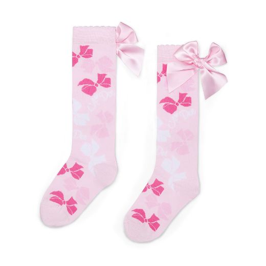 Picture of A Dee Ramona Pink Bow Printed Knee Socks