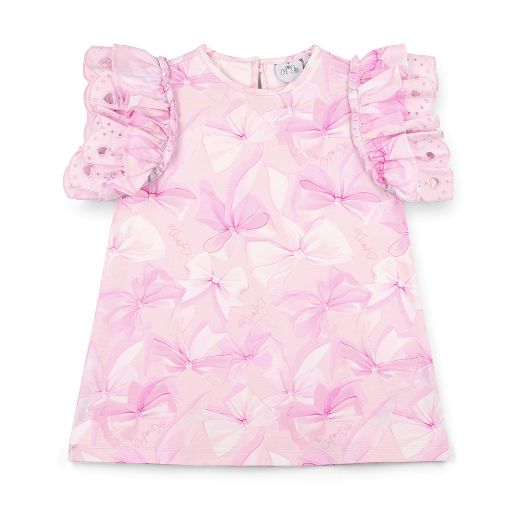 Picture of A Dee Rachel Pink Printed Bow Top with Pink Leggings Set